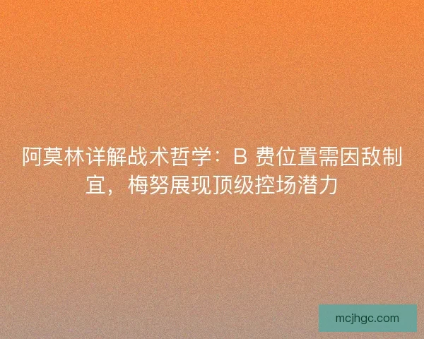 阿莫林详解战术哲学：B 费位置需因敌制宜，梅努展现顶级控场潜力